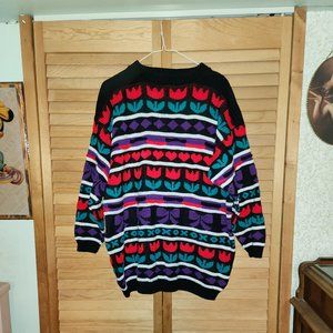 Vintage Chunky Color-print Sweater